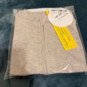 Little Sleepies Heather Stone Ribbed Zippy